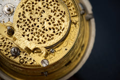 Fromanteel & Clarke Silver Quarter Repeater Pocket Watch, c.1710, detail view 19