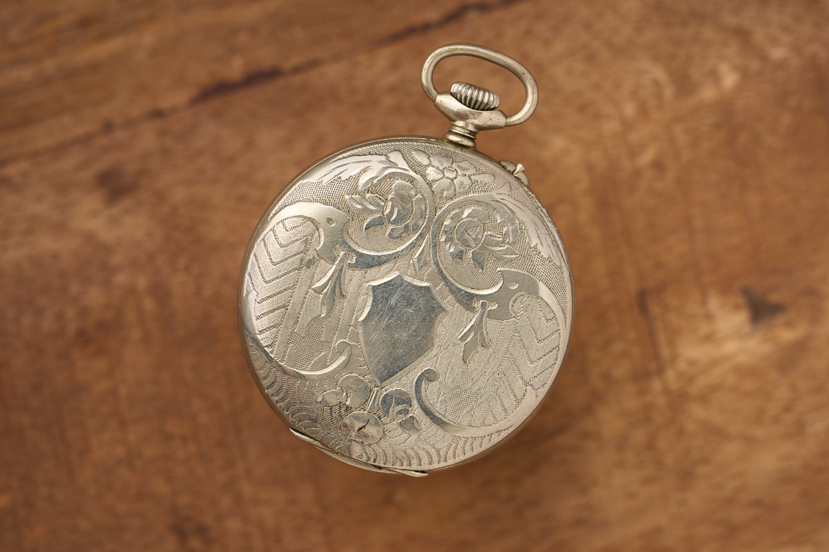 Bohain Silver Watch with a Full 24-Hour Inner Track, c.1900