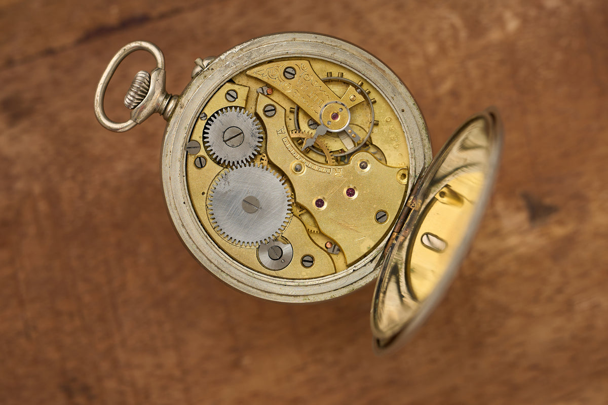 Bohain Silver Watch with a Full 24-Hour Inner Track, c.1900