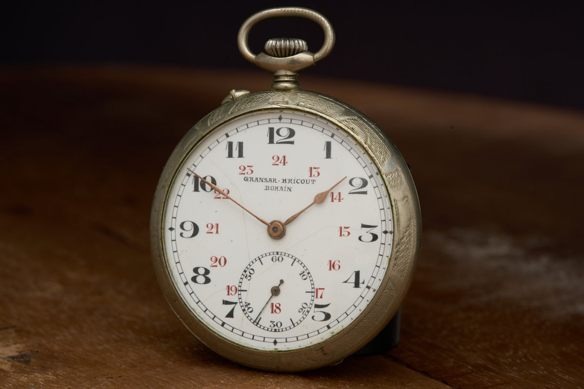 Bohain Silver Watch with a Full 24-Hour Inner Track, c.1900