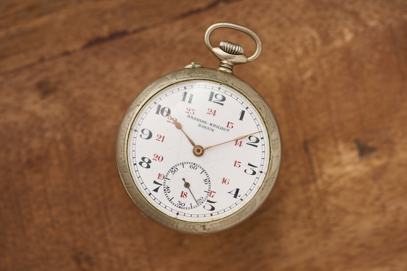 Bohain Silver Watch with a Full 24-Hour Inner Track, c.1900