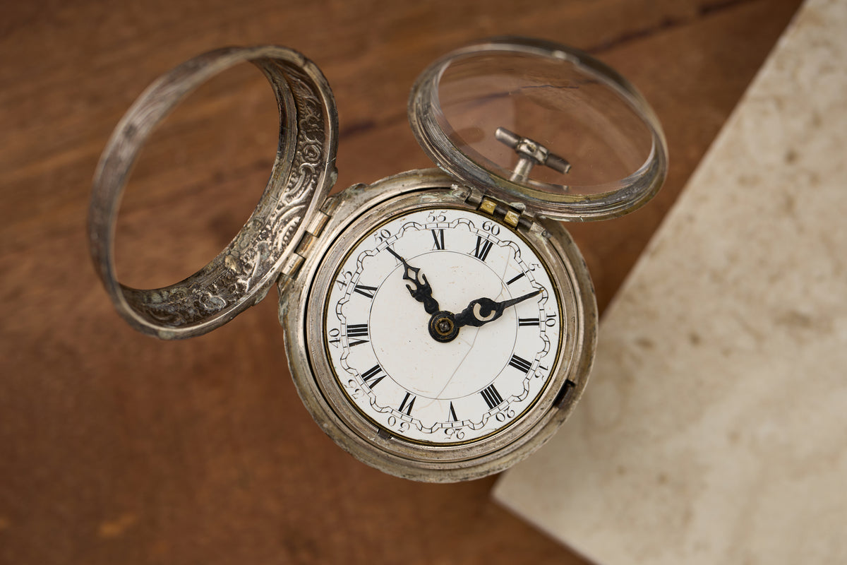 Repoussé Silver Verge Fusee for the Dutch Market, c.1755