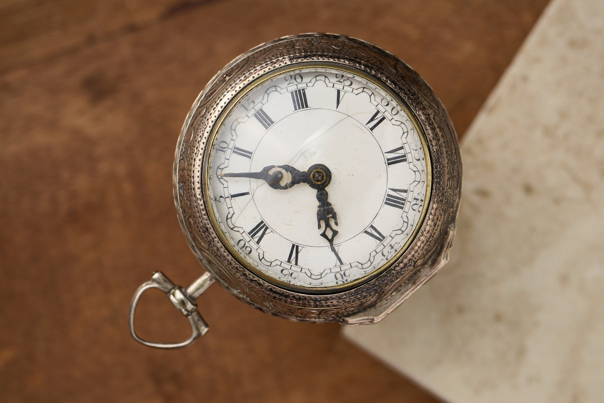 Repoussé Silver Verge Fusee for the Dutch Market, c.1755