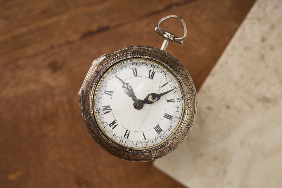 Repoussé Silver Verge Fusee for the Dutch Market, c.1755