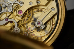 L. Leroy 18ct Gold Chronograph Pocket Watch, 1913, detail view 18