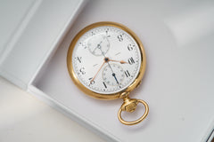 L. Leroy 18ct Gold Chronograph Pocket Watch, 1913, detail view 4