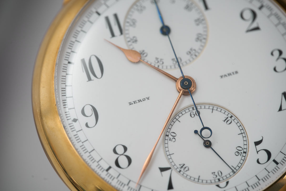 L. Leroy 18ct Gold Chronograph Pocket Watch, 1913, detail view 28