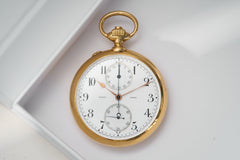 L. Leroy 18ct Gold Chronograph Pocket Watch, 1913, detail view 5
