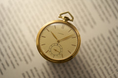 Longines 18k Gold Pocket Watch, Amsterdam Provenance, 1937, front view