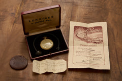 Longines 18k Gold Pocket Watch, Amsterdam Provenance, 1937, detail view 2