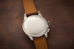Longines 12.68Z Single-Button Chronograph, Black Dial, 1940s, the caseback