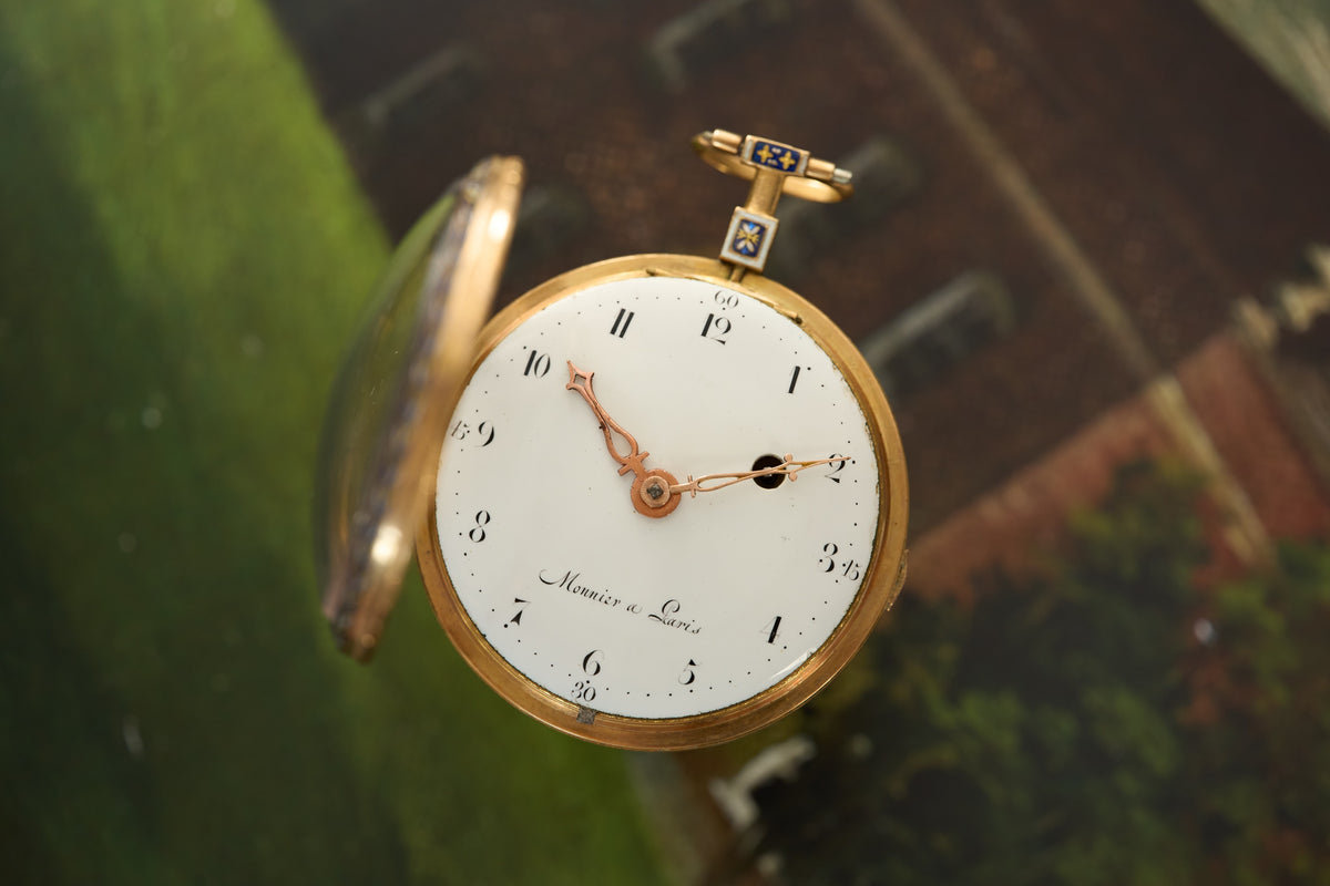 Monnier a Paris Gold and Enamel Pocket Watch, c.1810, detail view 4
