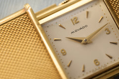 Movado Ermeto 18ct Gold Self-Winding Travel Watch, c.1950s, detail view 13