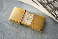 Movado Ermeto 18ct Gold Self-Winding Travel Watch, c.1950s, detail view 3