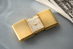 Movado Ermeto 18ct Gold Self-Winding Travel Watch, c.1950s, detail view 8