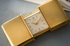 Movado Ermeto 18ct Gold Self-Winding Travel Watch, c.1950s, detail view 10
