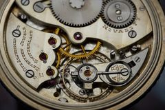 Movado 18k White Gold Pocket Watch, Sapphire Bezel, c.1928, detail view 11