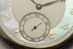 Movado 18k White Gold Pocket Watch, Sapphire Bezel, c.1928, detail view 27