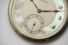 Movado 18k White Gold Pocket Watch, Sapphire Bezel, c.1928, detail view 29