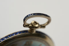 Movado 18k White Gold Pocket Watch, Sapphire Bezel, c.1928, detail view 32