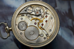 Movado 18k White Gold Pocket Watch, Sapphire Bezel, c.1928, detail view 7