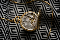 Movado 18ct Gold Pocket Watch, Art Deco Enamel Dial, c.1920s, detail view 11