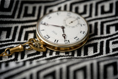 Movado 18ct Gold Pocket Watch, Art Deco Enamel Dial, c.1920s, detail view 16