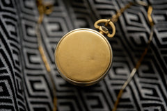 Movado 18ct Gold Pocket Watch, Art Deco Enamel Dial, c.1920s, detail view 3