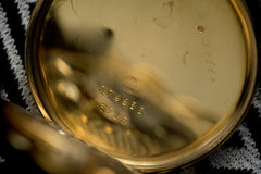 Movado 18ct Gold Pocket Watch, Art Deco Enamel Dial, c.1920s, detail view 28
