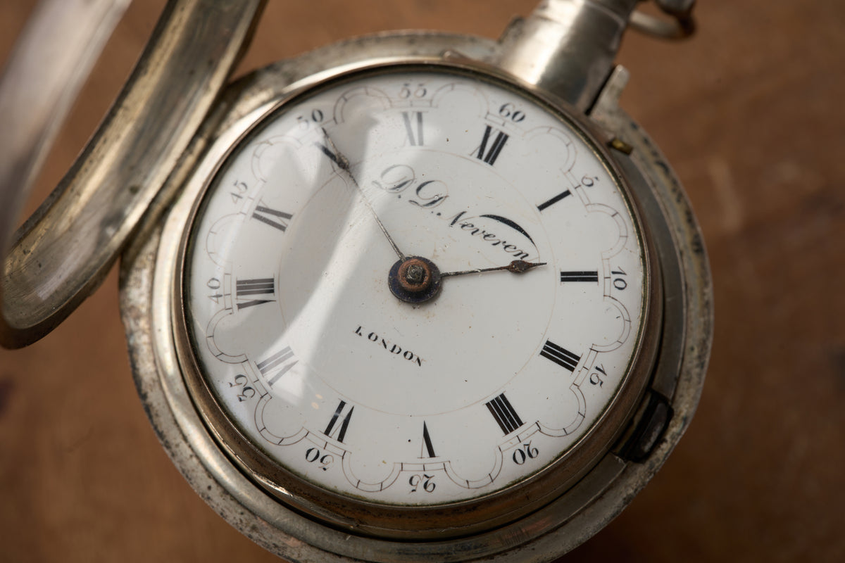 Silver Verge Fusee with its Heerenveen Retailer Label, c.1810