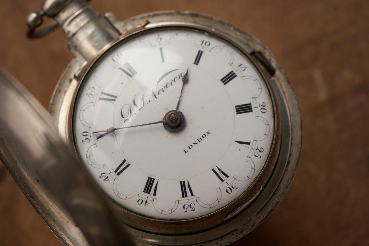 Silver Verge Fusee with its Heerenveen Retailer Label, c.1810