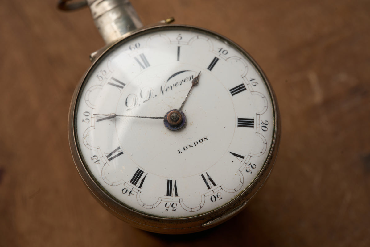 Silver Verge Fusee with its Heerenveen Retailer Label, c.1810