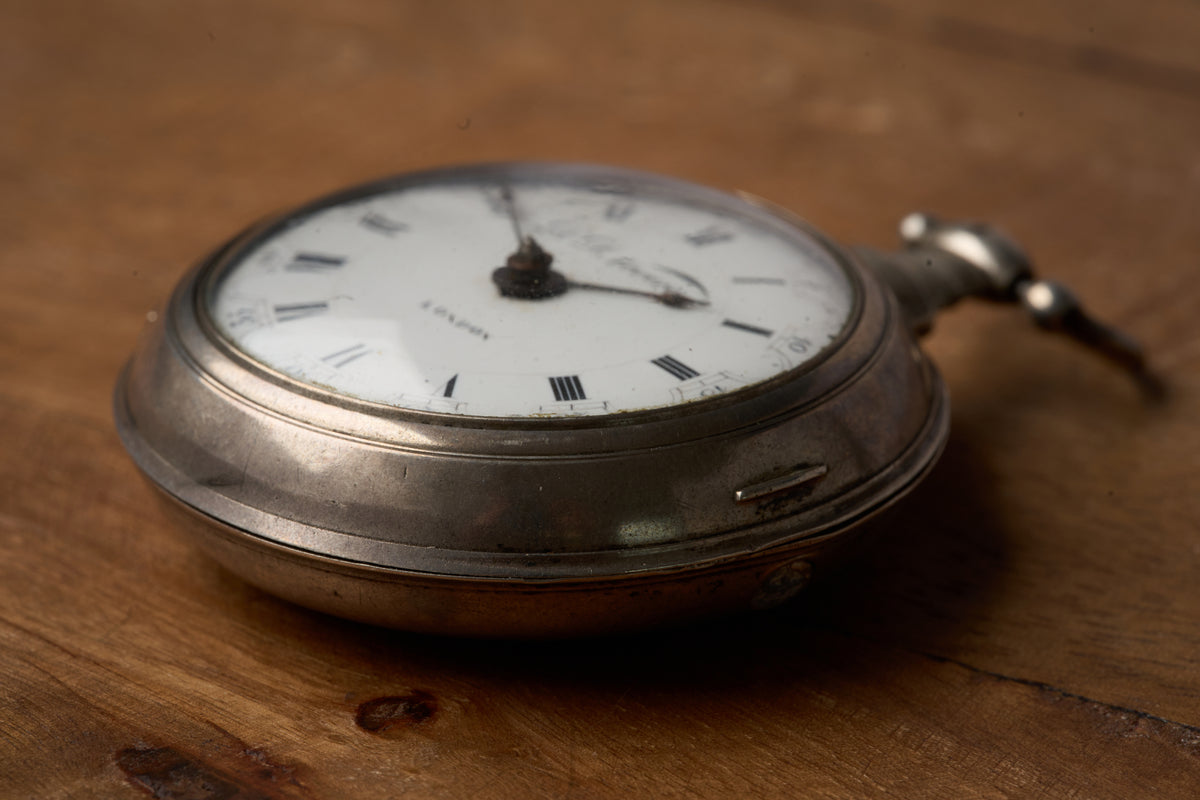 Silver Verge Fusee with its Heerenveen Retailer Label, c.1810