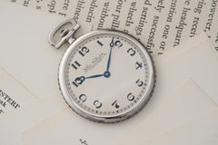 Niton Platinum Pocket Watch, Sapphire Border, Geneva Seal, c.1929, detail view 4