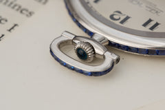 Niton Platinum Pocket Watch, Sapphire Border, Geneva Seal, c.1929, detail view 7