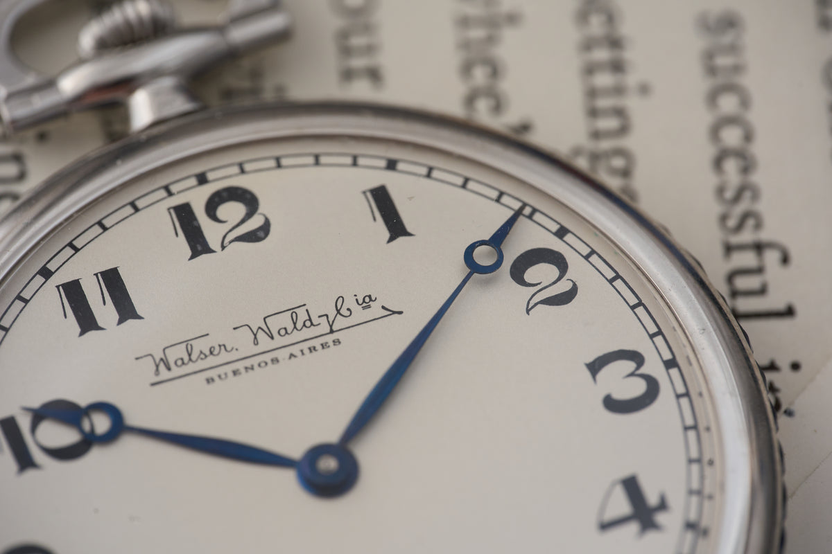 Niton Platinum Pocket Watch, Sapphire Border, Geneva Seal, c.1929, detail view 9