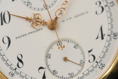 Patek Philippe 18ct Gold Chronograph Pocket Watch, 1913, detail view 18