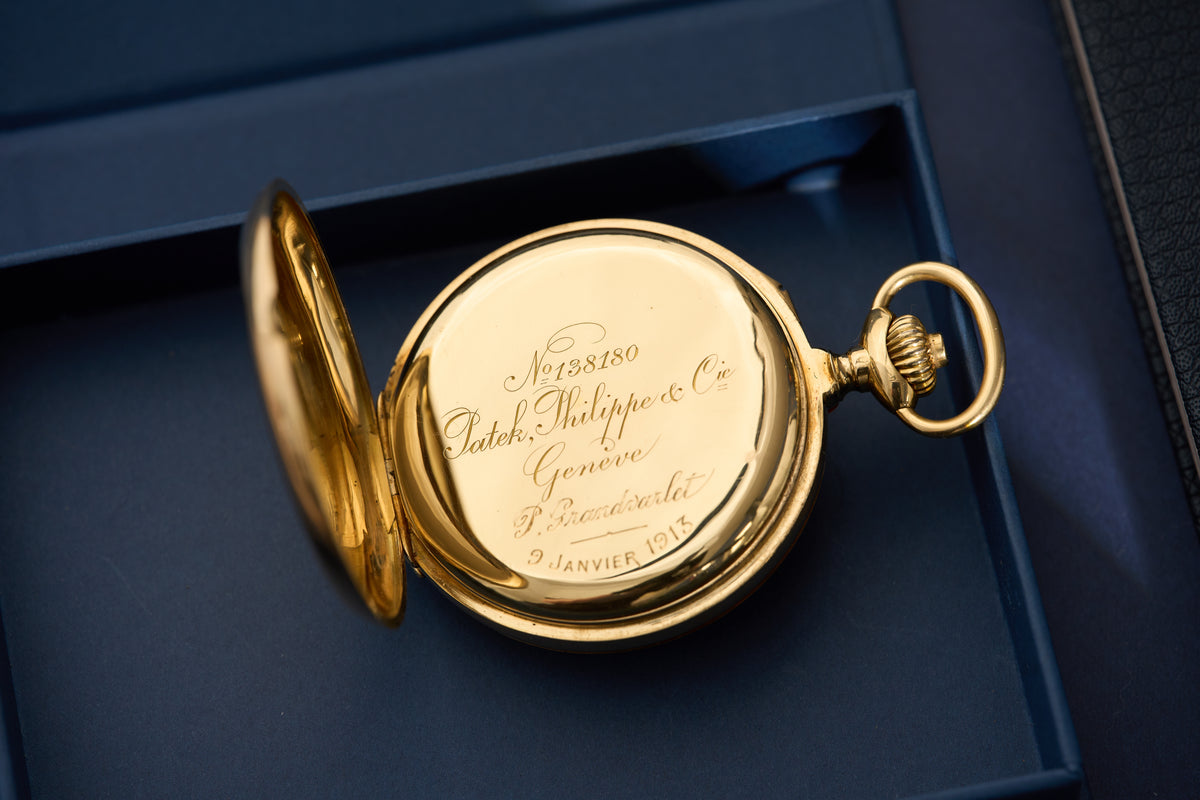 Patek Philippe 18ct Gold Chronograph Pocket Watch, 1913, detail view 4