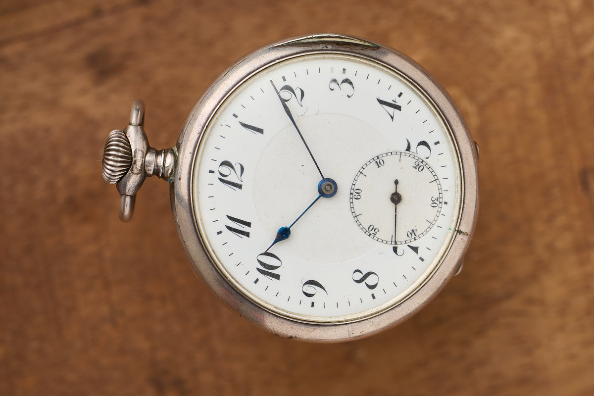 Waldenburg Silver Watch, Engine-Turned Case, c.1908