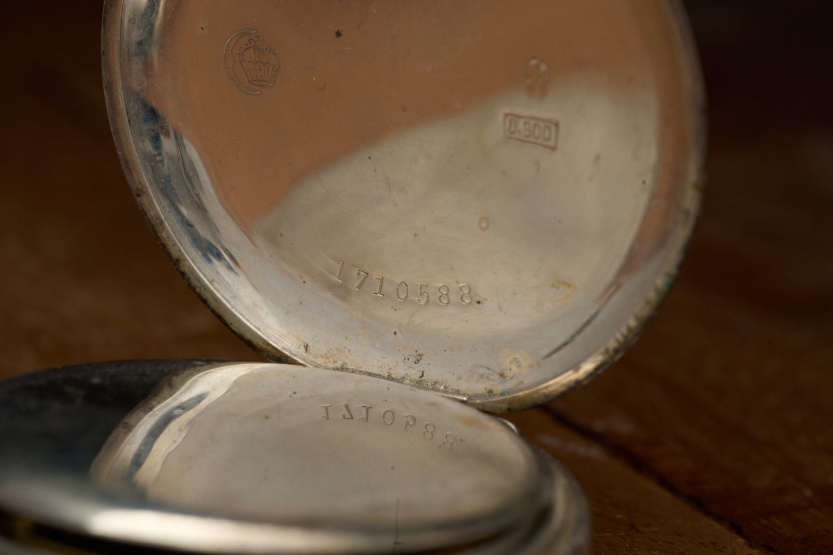Waldenburg Silver Watch, Engine-Turned Case, c.1908