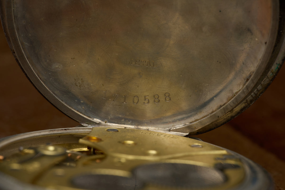 Waldenburg Silver Watch, Engine-Turned Case, c.1908