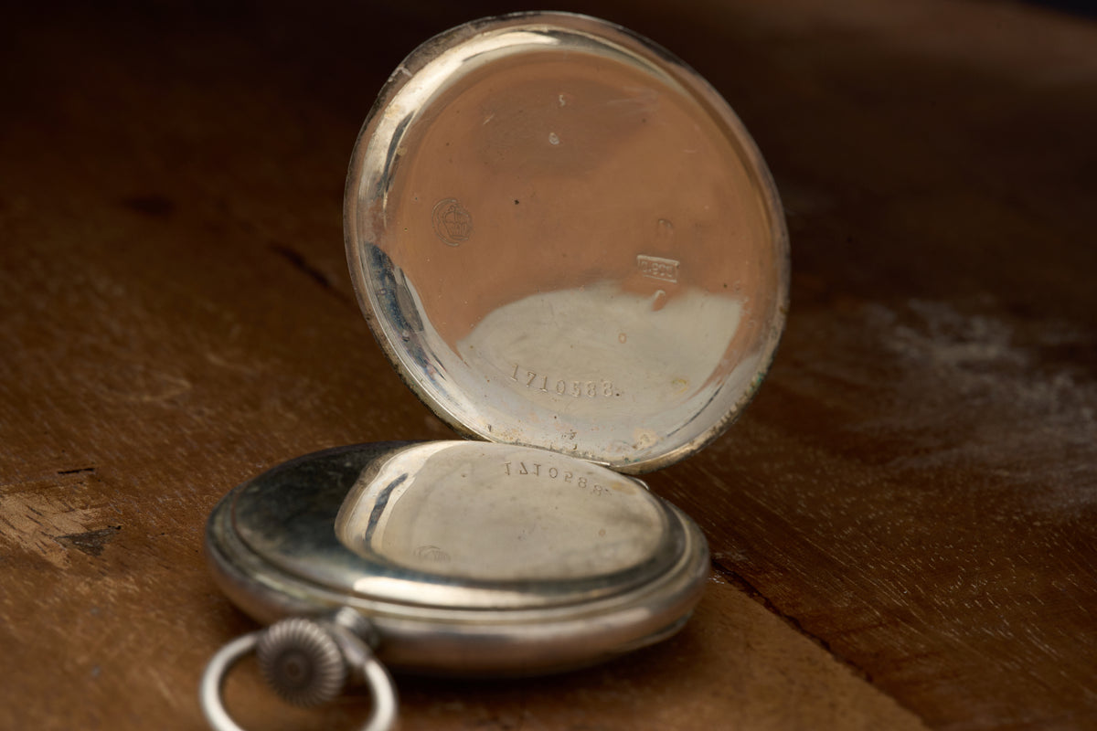 Waldenburg Silver Watch, Engine-Turned Case, c.1908