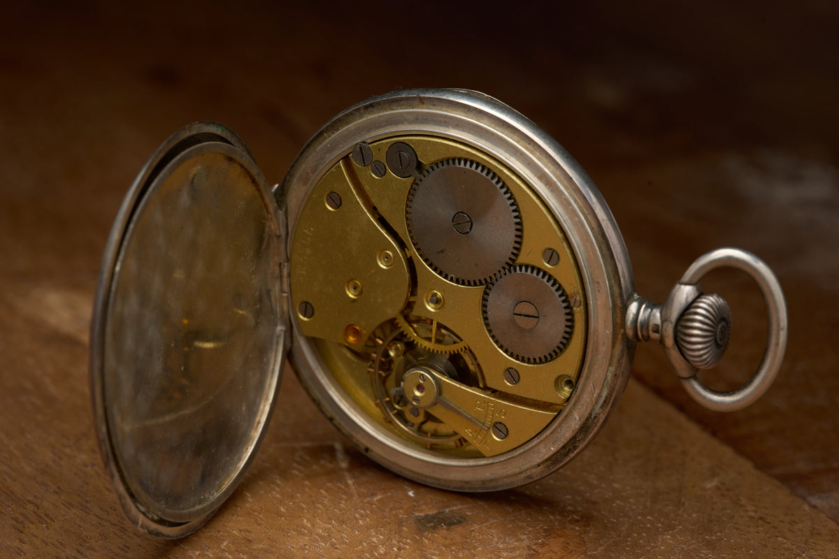 Waldenburg Silver Watch, Engine-Turned Case, c.1908