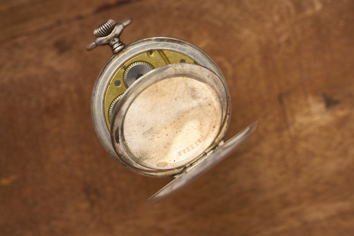 Waldenburg Silver Watch, Engine-Turned Case, c.1908