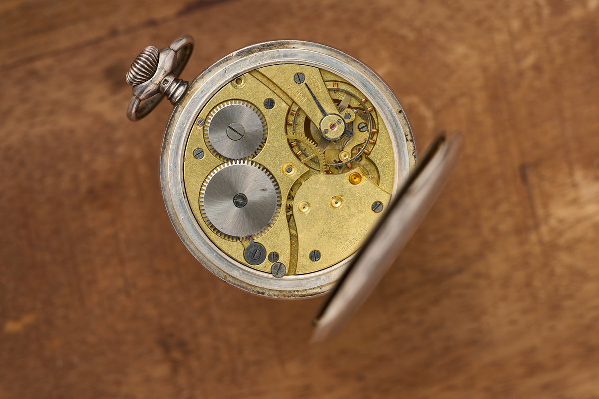 Waldenburg Silver Watch, Engine-Turned Case, c.1908