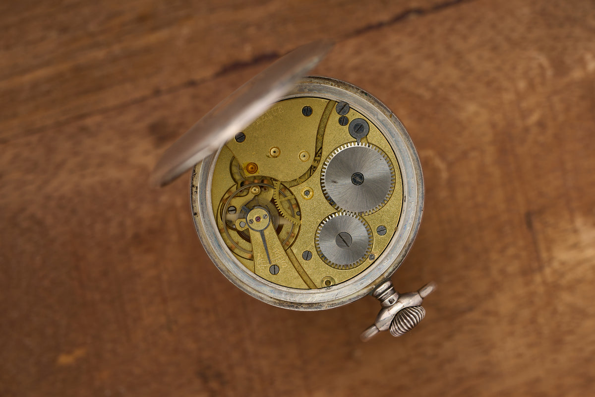 Waldenburg Silver Watch, Engine-Turned Case, c.1908