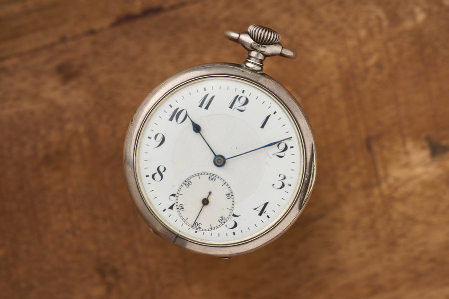 Waldenburg Silver Watch, Engine-Turned Case, c.1908
