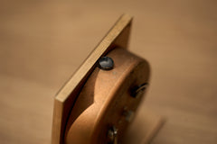 Roamer Art Deco Gilt Brass Alarm Clock, Salmon Dial, c.1940, detail view 10
