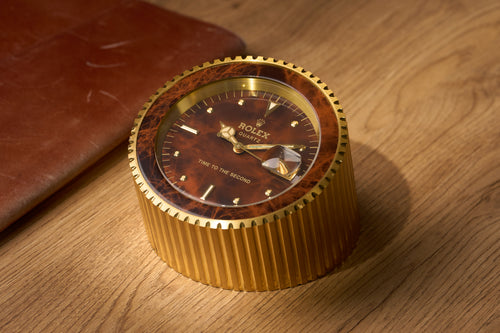 Rolex 'Time to the Second' Desk Clock, Root Dial, c.1985