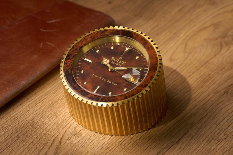 Rolex 'Time to the Second' Desk Clock, Root Dial, c.1985